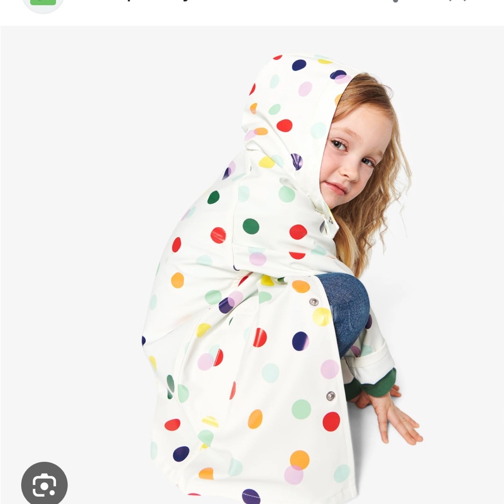 Primary Multicolor Polka Dot Kids Raincoat